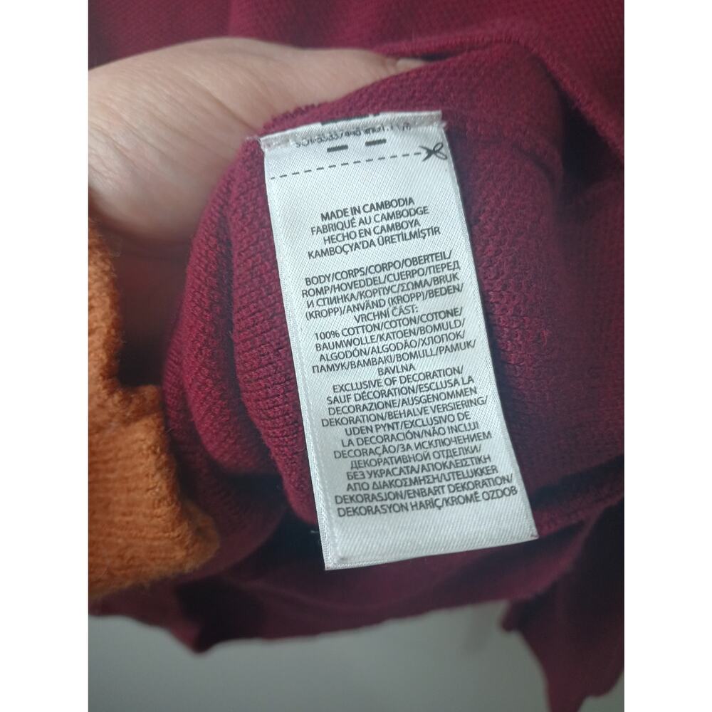 Polo Ralph‎ Lauren Men's Quarter Zip Pima Cotton Sweater Maroon Red XXL Preppy - Picture 3 of 4